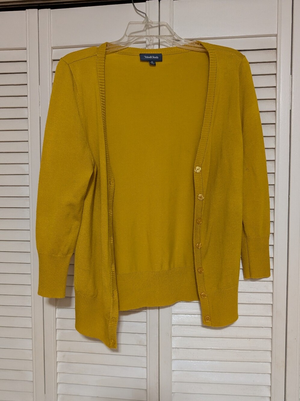 Modcloth Women's Mustard Yellow Button-Front Cardigan